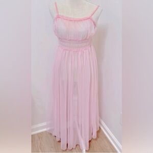 Sheer Milkmaid Cotton Candy Fairy Fantasy Tulle Midi Dress S